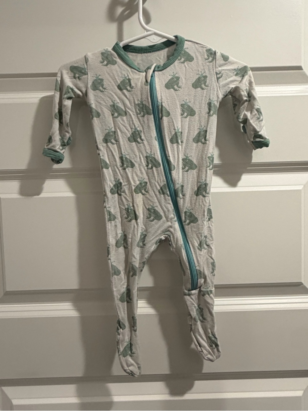 Kickee Pants Sage Frog Print Footed One-Piece
